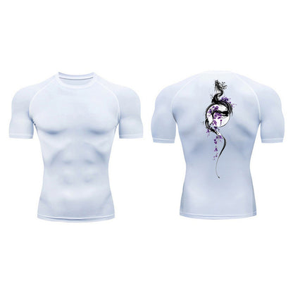 Men's Graphic Compression Shirt — Short Sleeve Athletic Top