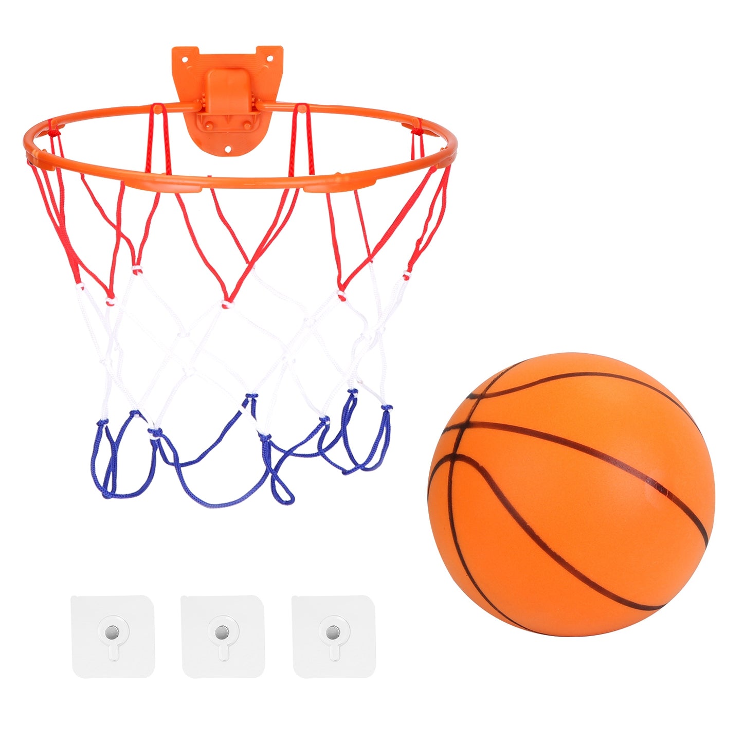 Silent Foam Basketball with Hoop — Indoor Low-Noise Training Ball